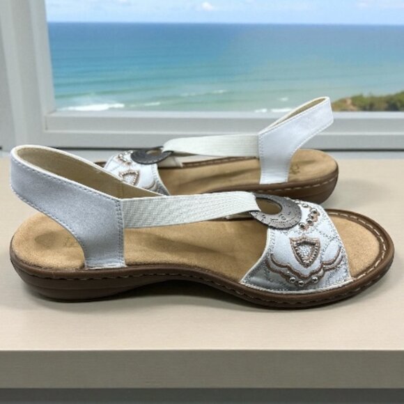 Rieker Antistress Women's Regina Sandal - White - Size US 10 / EU 42 - Picture 4 of 9